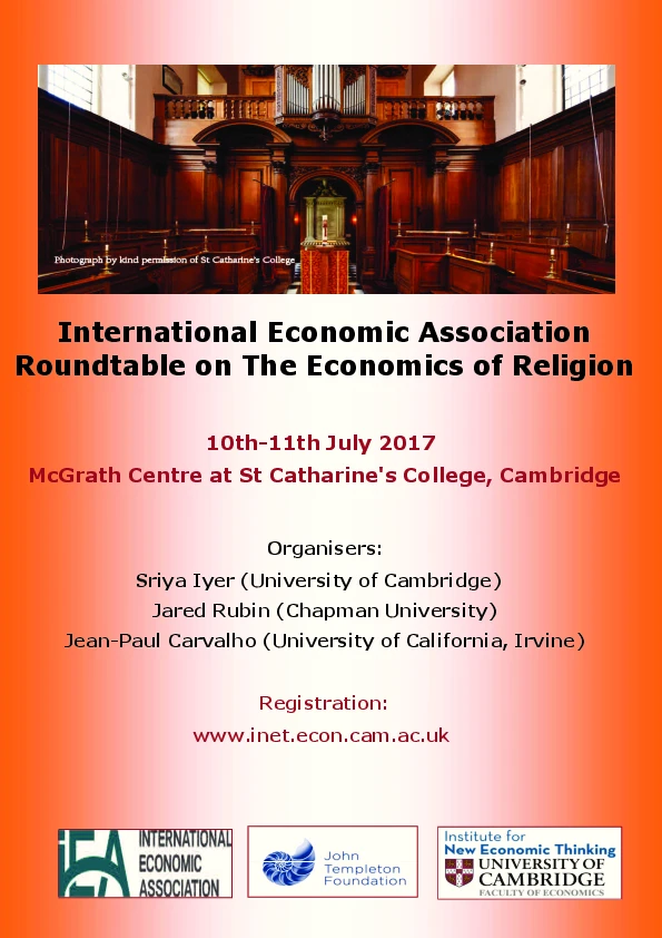  International Economic Association Roundtable on The Economics of Religion  logo
