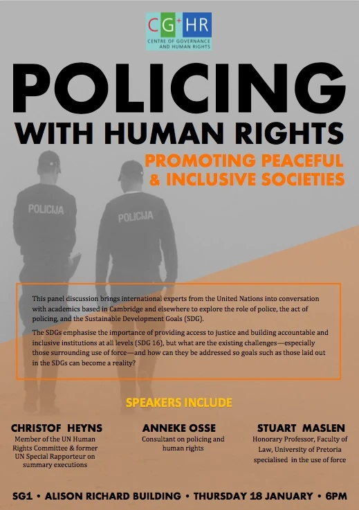 Policing with Human Rights - promoting peaceful and inclusive societies logo
