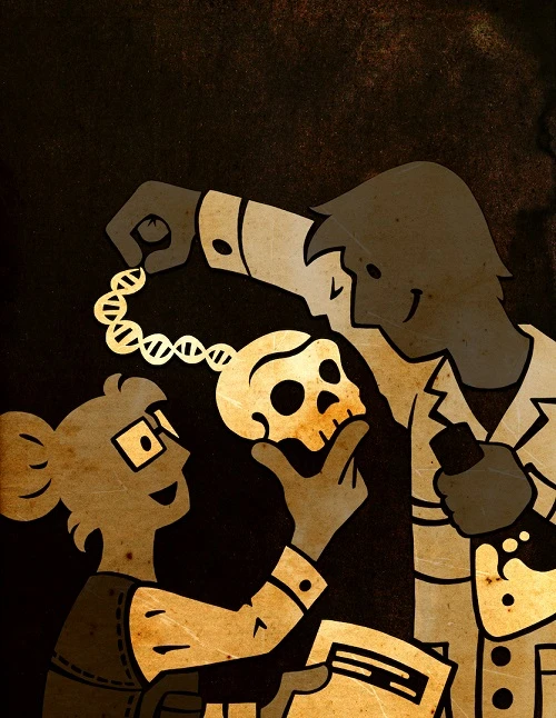 Ancient DNA studies of early modern humans and late Neanderthals logo