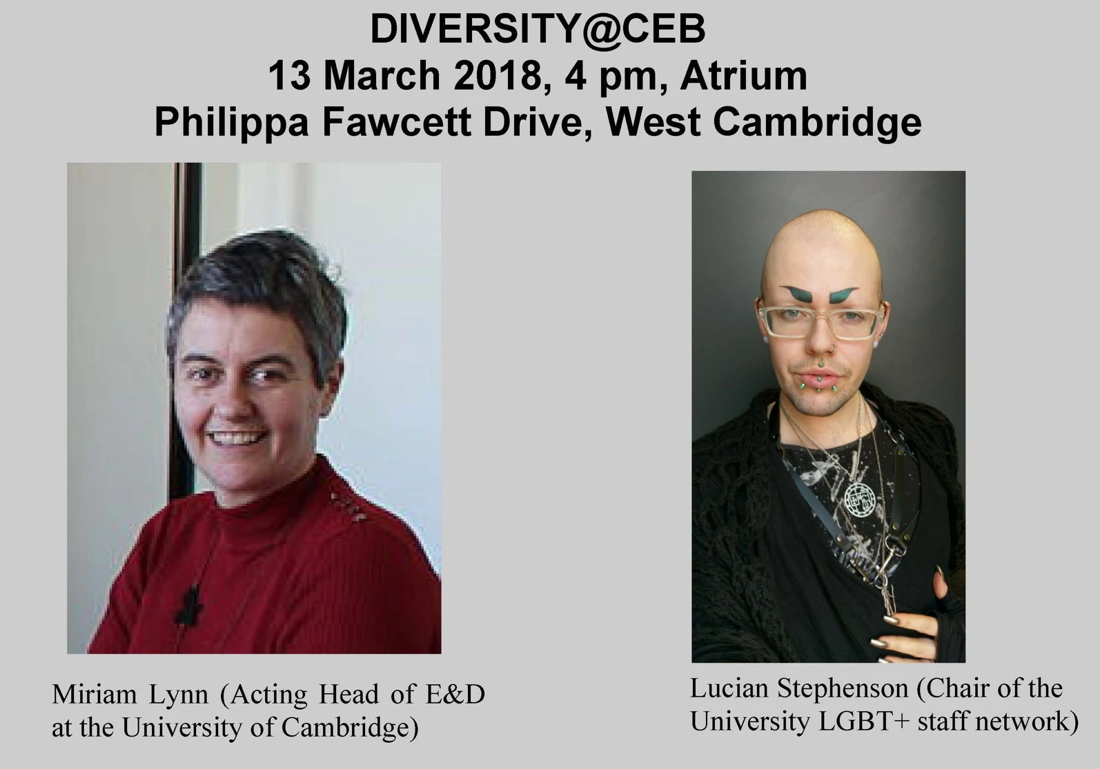 Diversity@CEB: Trans awareness session  logo