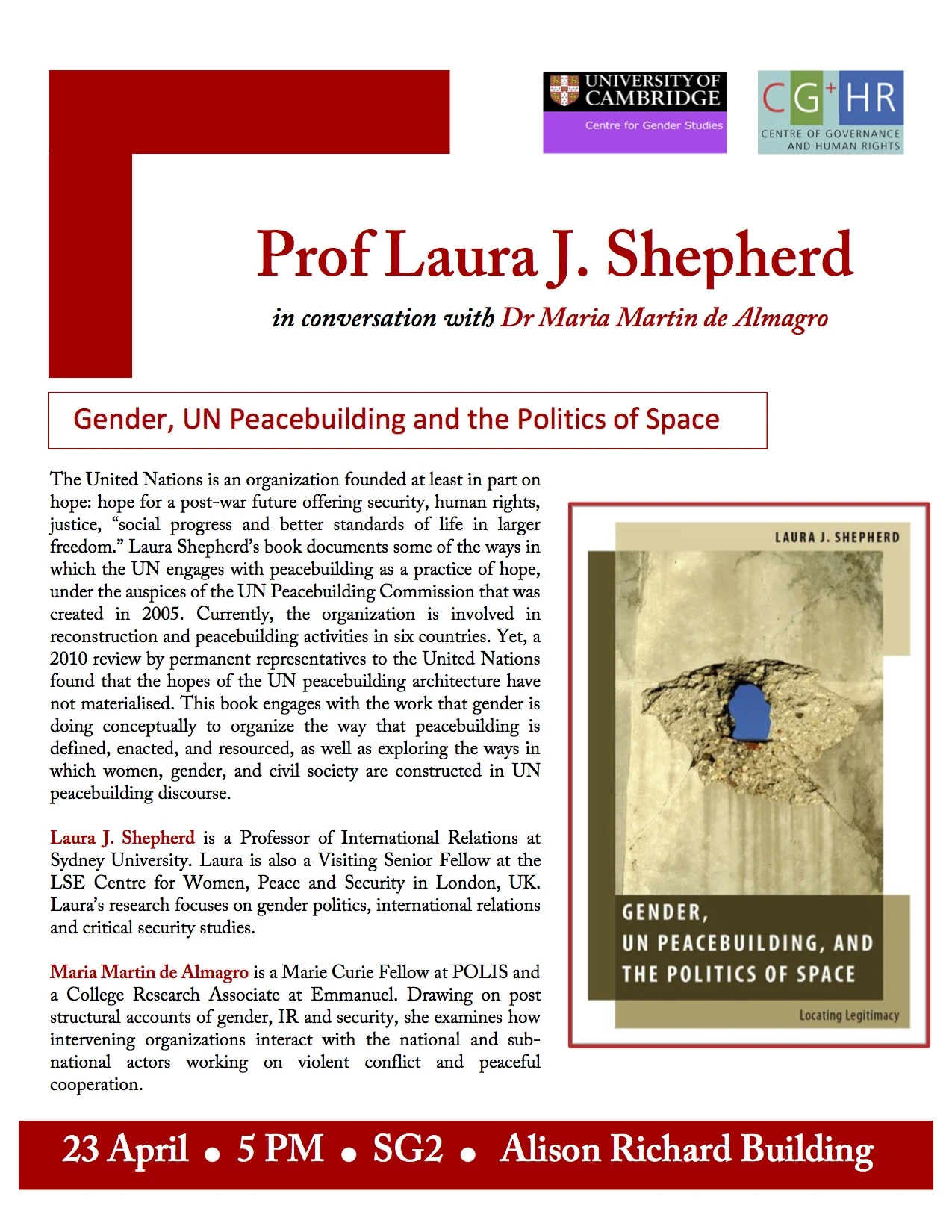 Gender, UN Peacebuilding and the Politics of Space logo