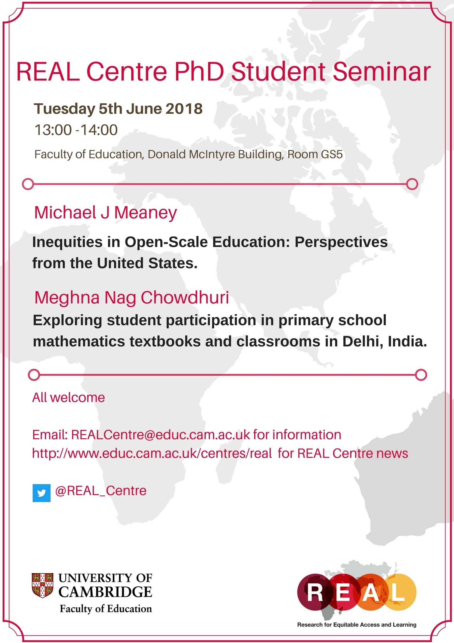 REAL Centre PhD Student Seminar logo