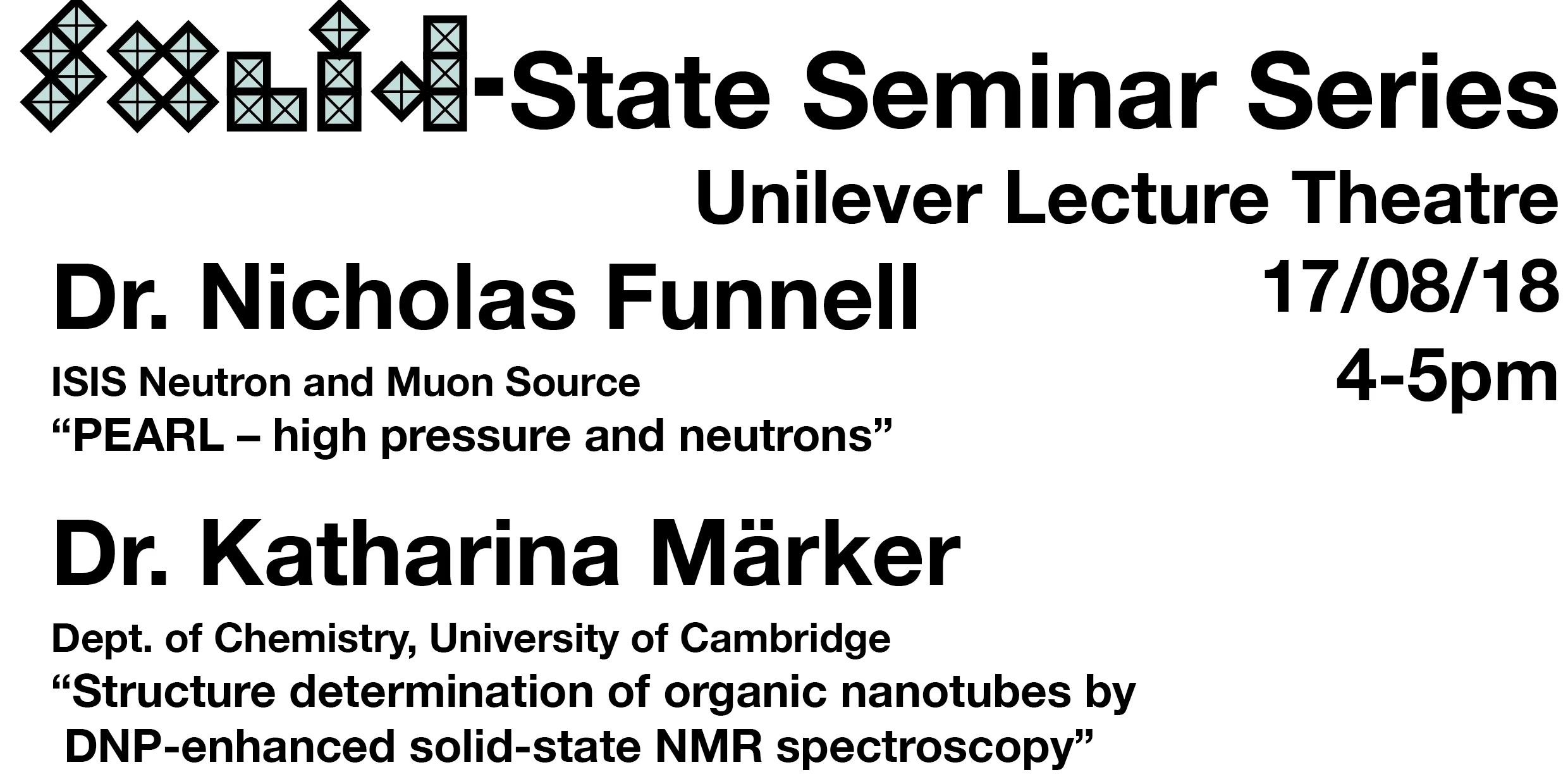 Solid State Seminar August 2018 logo