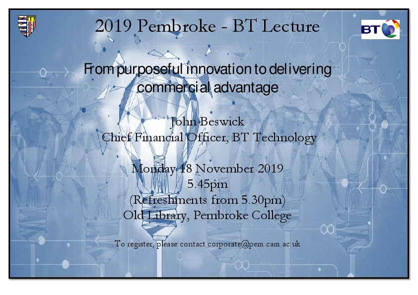 2019 Pembroke - BT Lecture  logo