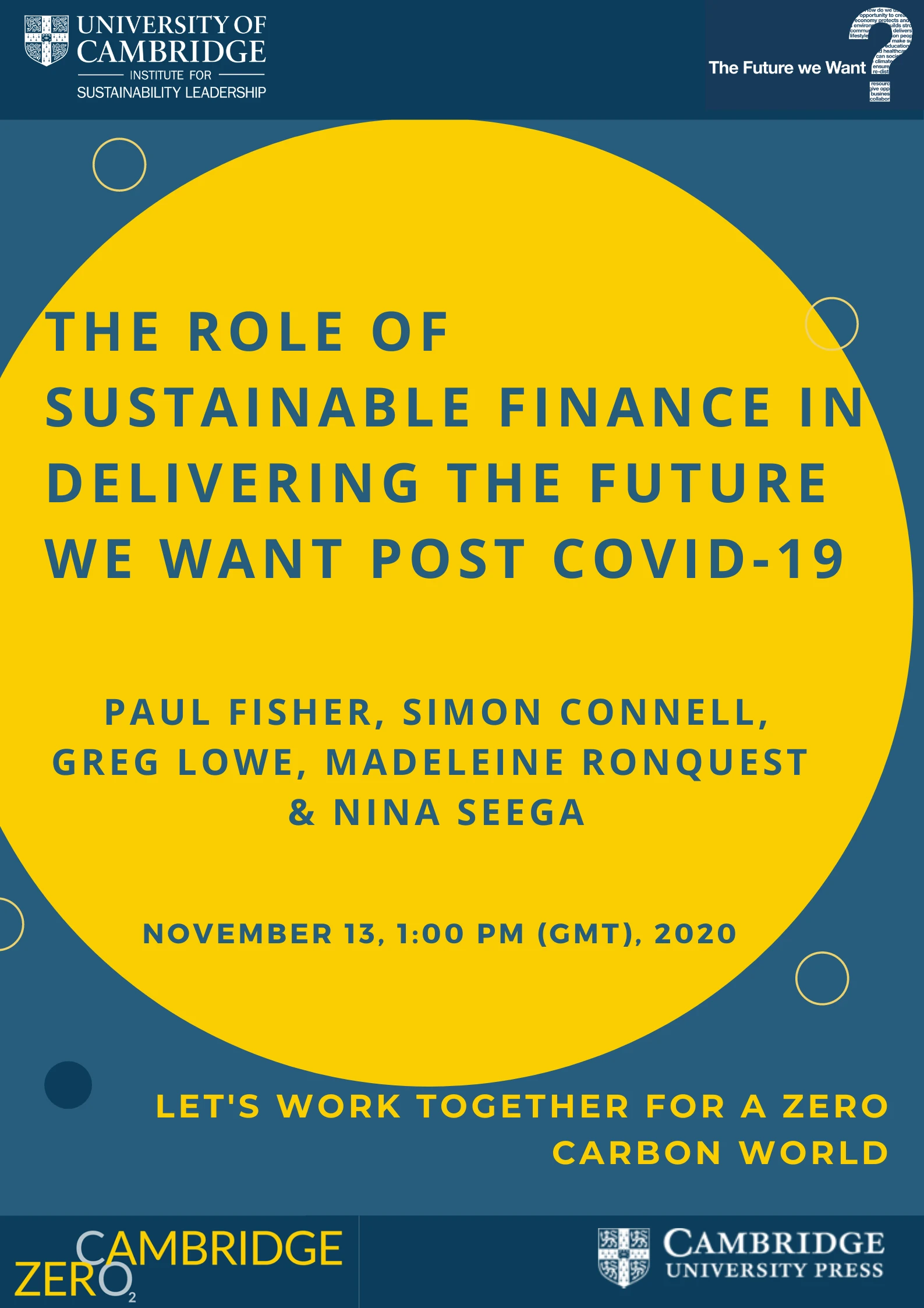 The Role of Sustainable Finance in delivering the Future we Want post Covid 19  logo