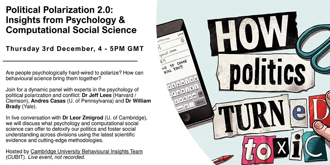 Political Polarisation 2.0: Insights from Psychology &amp; Computational Social Science logo
