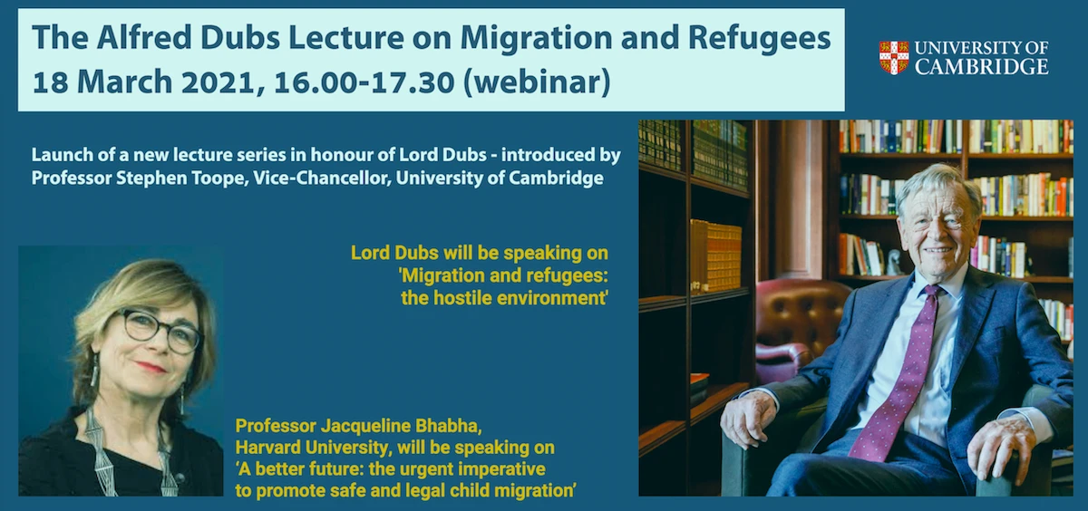 The inaugural Alfred Dubs Lecture on Migration and Refugees logo
