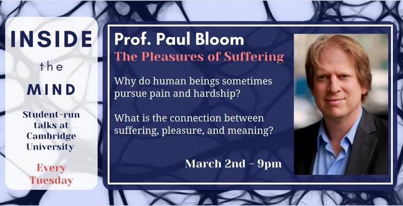 Prof. Paul Bloom: "The Pleasures of Suffering" logo