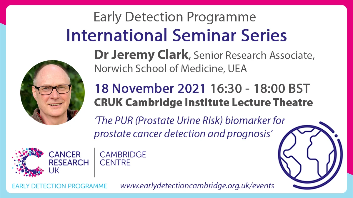 Early Detection Seminar: The PUR (Prostate Urine Risk) biomarker for prostate cancer detection and prognosis logo