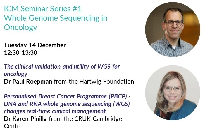 ICM Seminar Series #1 Whole Genome Sequencing in Oncology logo