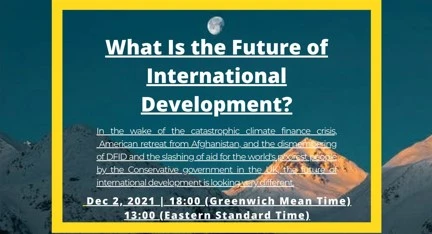 A personal invitation to join us to the 9th Sinews of Sustainable Development    Lecture Series     What is the future of international development in the wake of the catastrophic climate finance  crisis?  logo