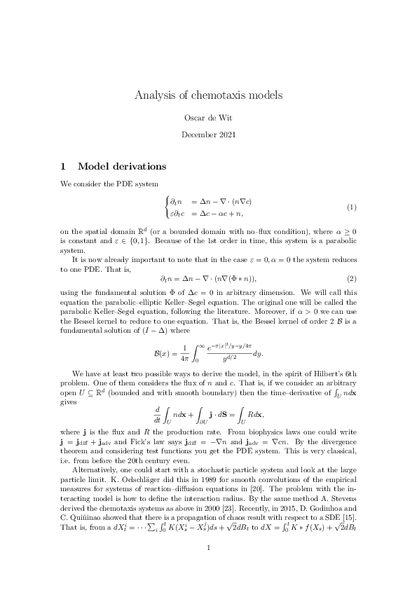 Analysis of chemotaxis models logo