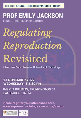 The 8th Annual Public ReproSoc Lecture: Regulating Reproduction Revisited logo