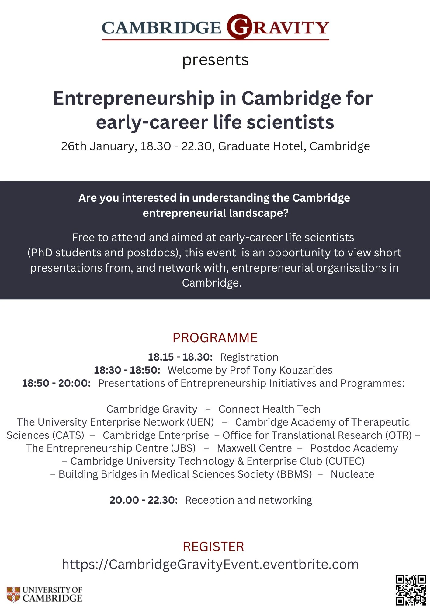 Entrepreneurship in Cambridge for early-career life scientists logo