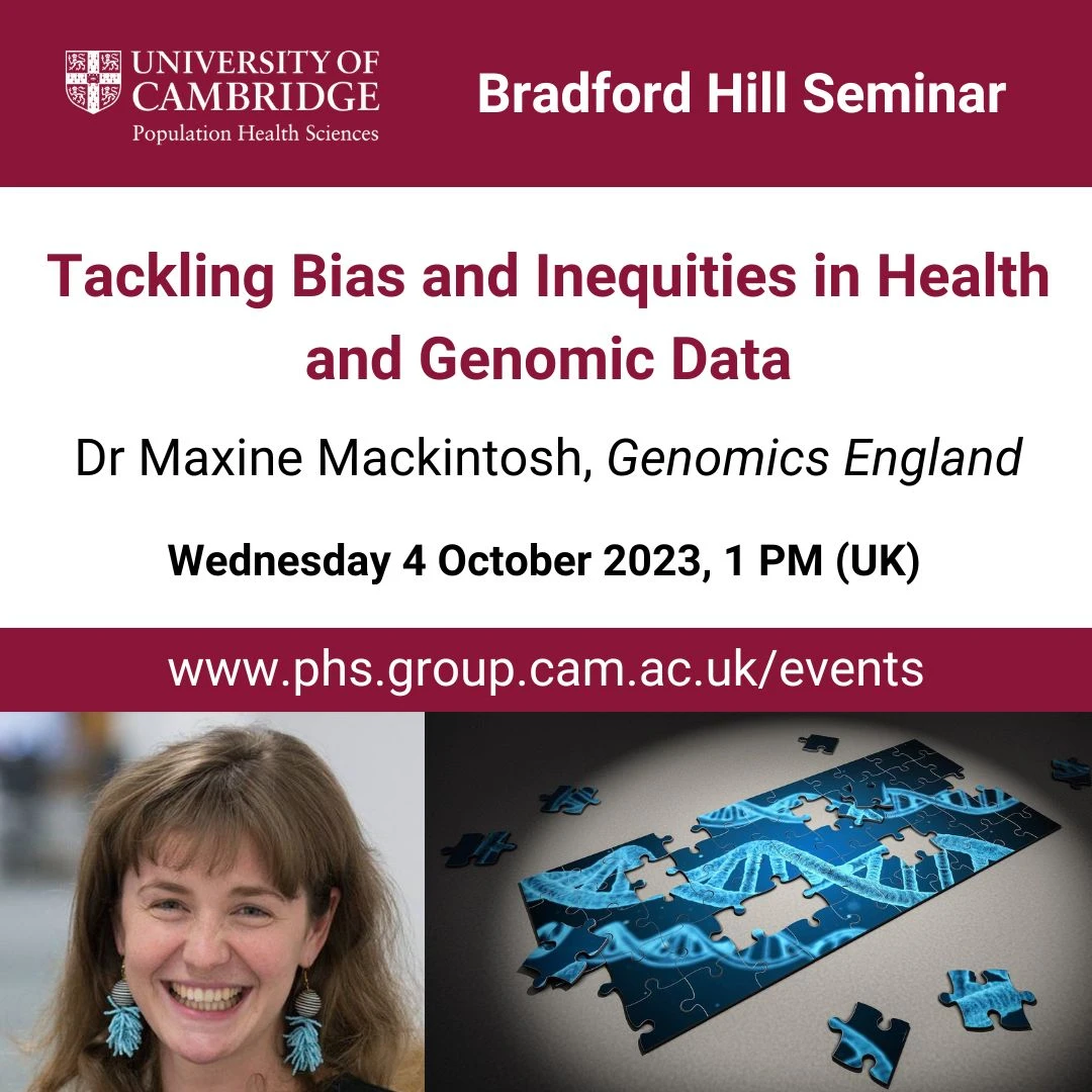 Bradford Hill Seminar – Tackling Bias and Inequities in Health and Genomic Data logo