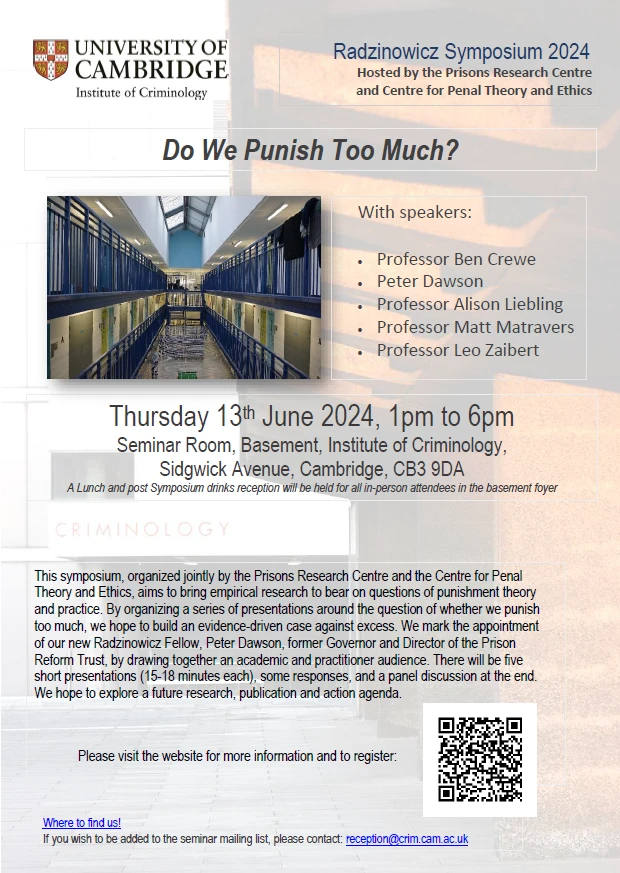 Do we punish too much? A Radzinowicz symposium  logo