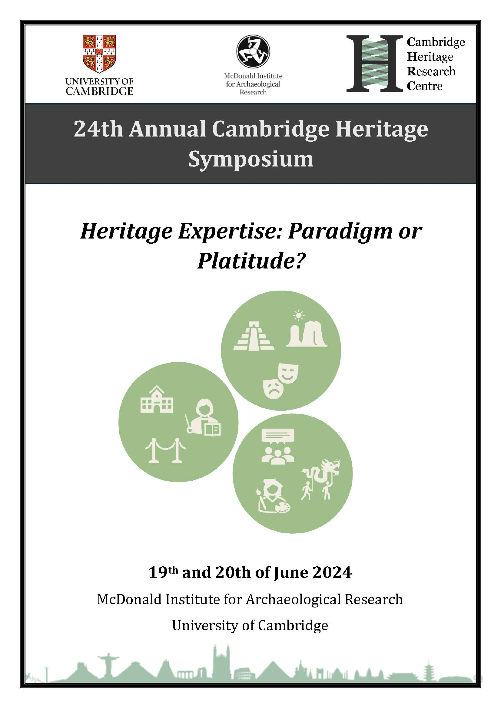 24th Annual Cambridge Heritage Research Centre Symposium Heritage Expertise: Paradigm or Platitude? logo