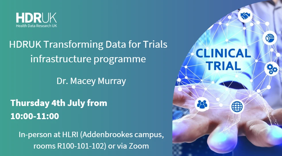 HDRUK Transforming Data for Trials infrastructure programme logo