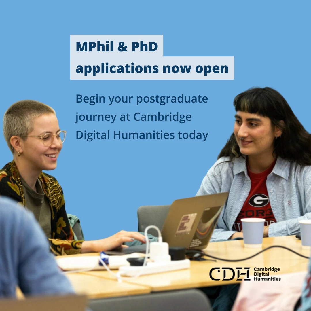 MPhil in Digital Humanities: information session for applicants logo