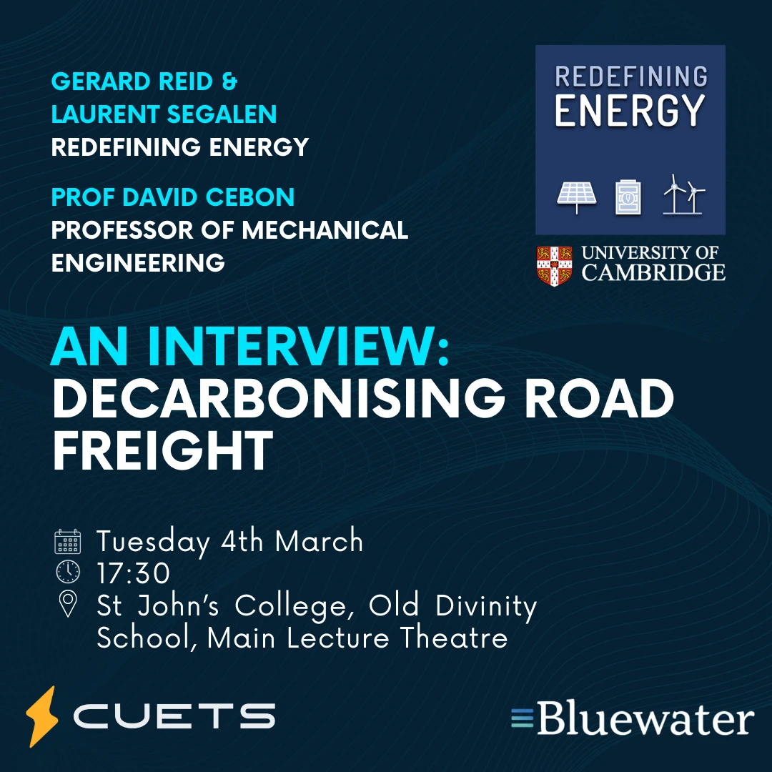 Decarbonising Road Freight, hosted by CUETS logo