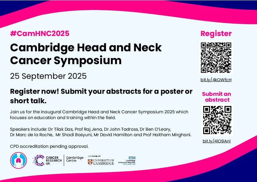 Cambridge Head and Neck Cancer Symposium, 25th Sep 2025 logo