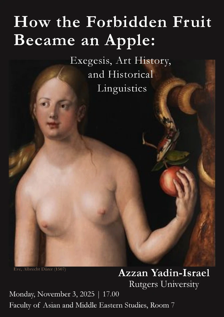 Azzan Yadin, "How the Forbidden Fruit Became an Apple: Exegesis, Art History, and Historical Linguistics" logo