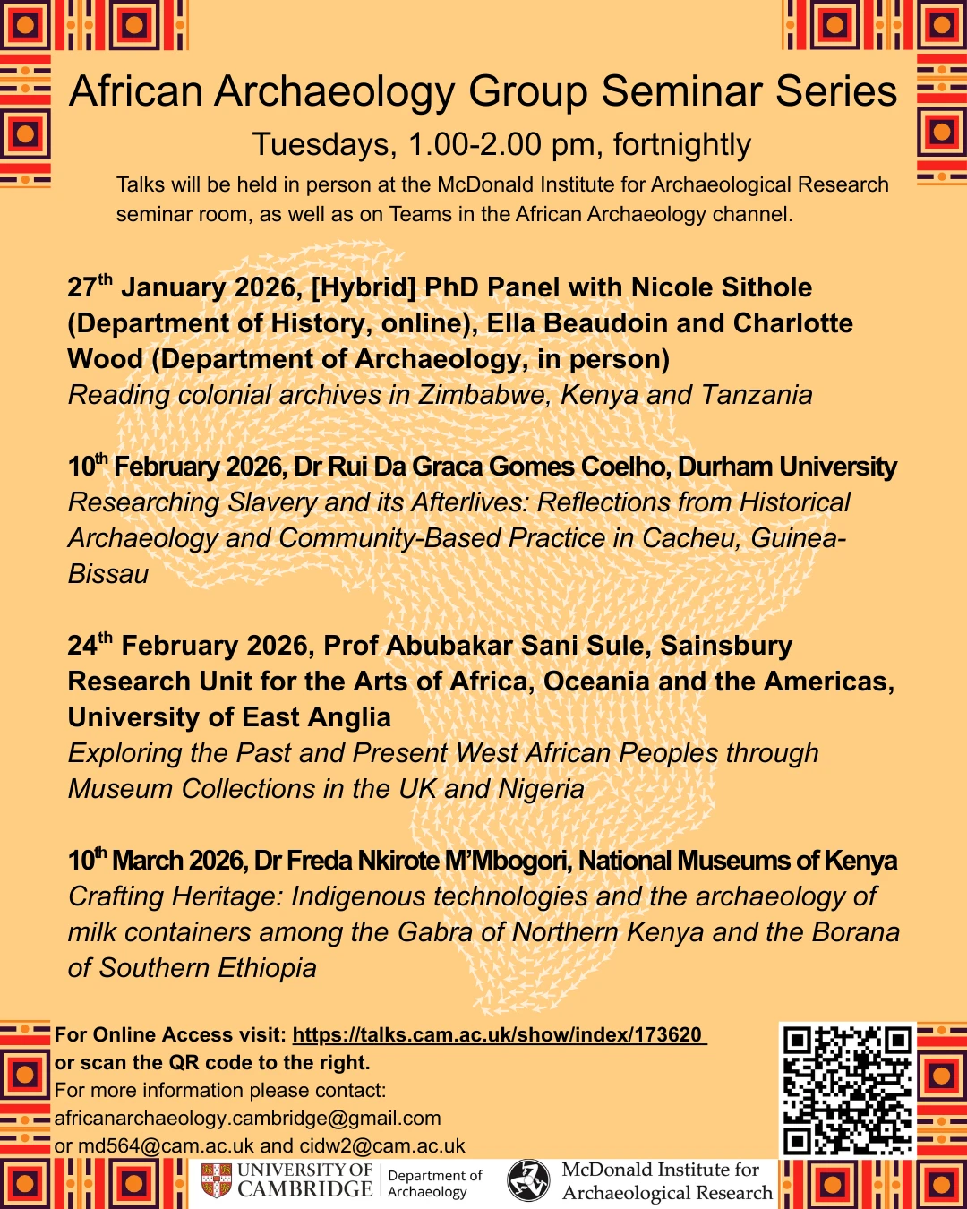 African Archaeology Group Seminar Series logo