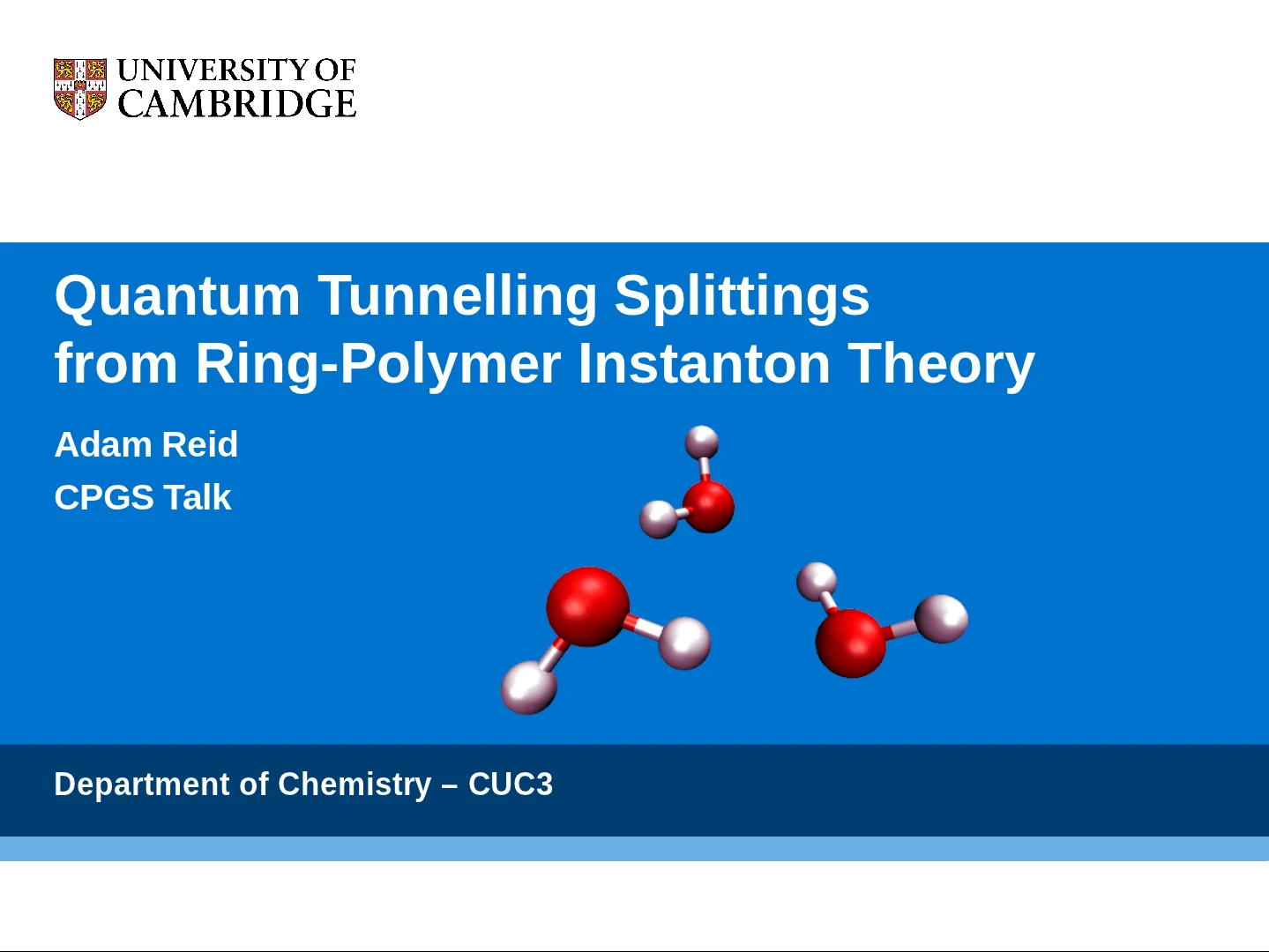Quantum Tunnelling Splittings from Ring-Polymer Instanton Theory logo