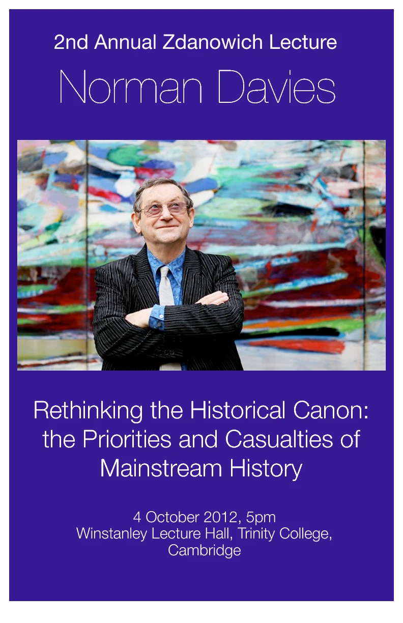Second Zdanowich Annual Lecture: ‘Re-thinking the historical canon: the priorities and casualties of mainstream history' logo