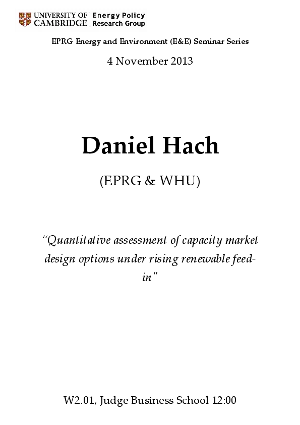 Quantitative assessment of capacity market design options under rising renewable feed-in logo