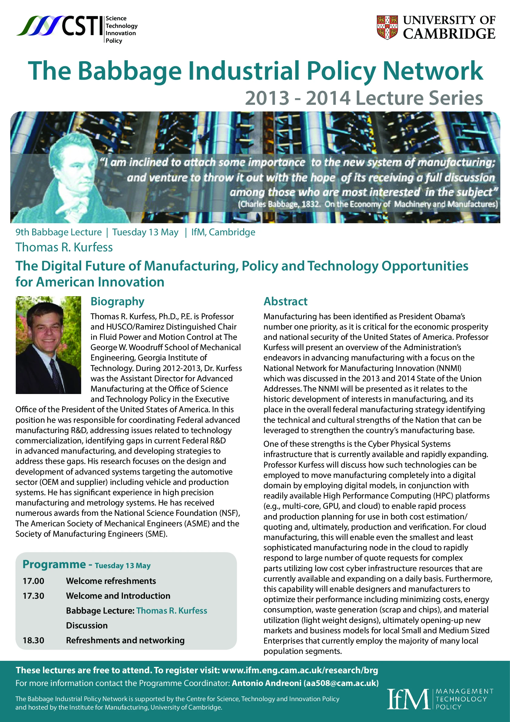 The Digital Future of Manufacturing, Policy and Technology Opportunities for American Innovation logo