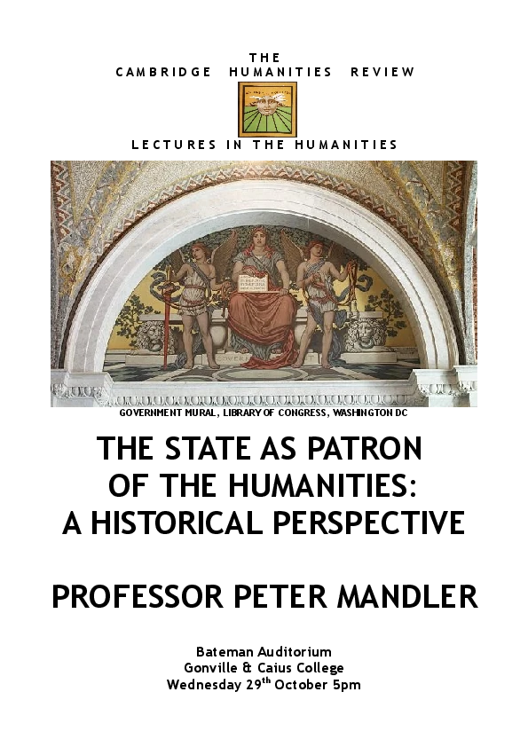 'The State as Patron of Humanities Research: A Historical Perspective' logo