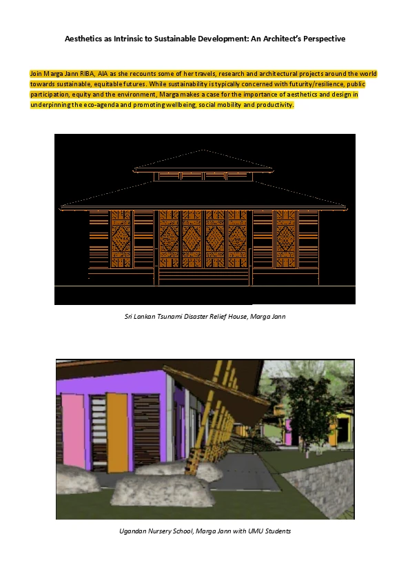 Aesthetics as Intrinsic to Sustainable Design: Architectural Education Projects From Around the World logo