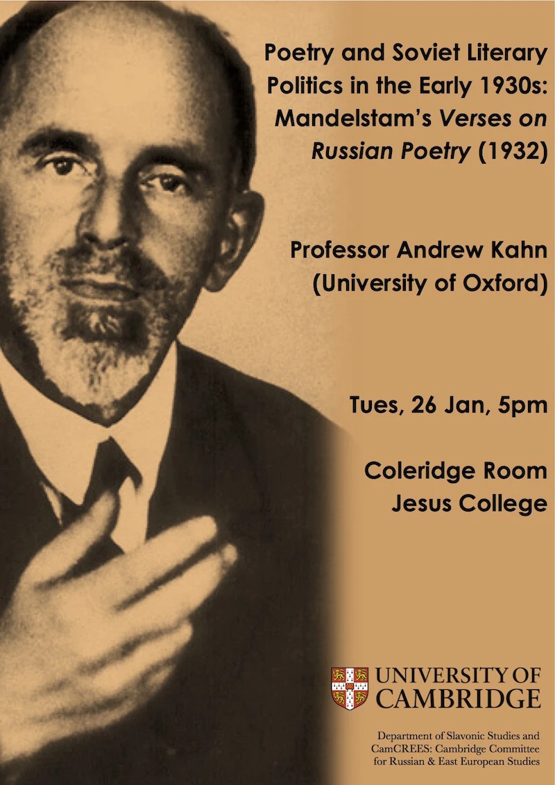 Poetry and Soviet literary politics in the early 1930s: Mandelstam’s Verses on Russian Poetry (1932) logo