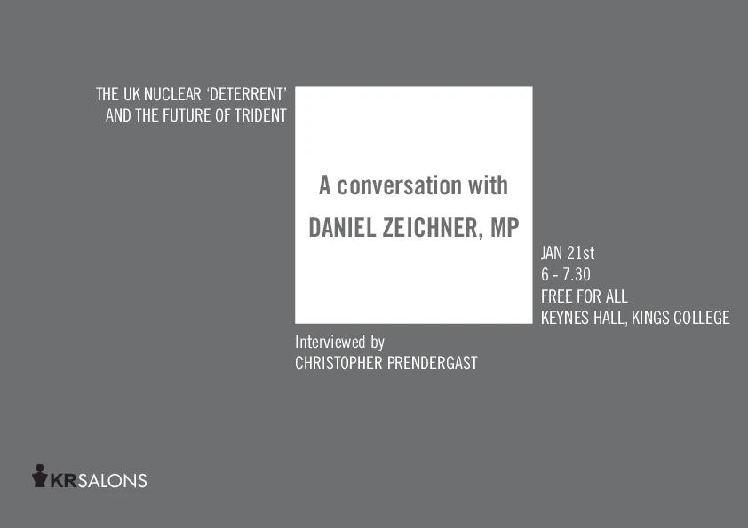 KR Salon: Nuclear Weapons in Britain, a conversation with Daniel Zeichner, MP  logo